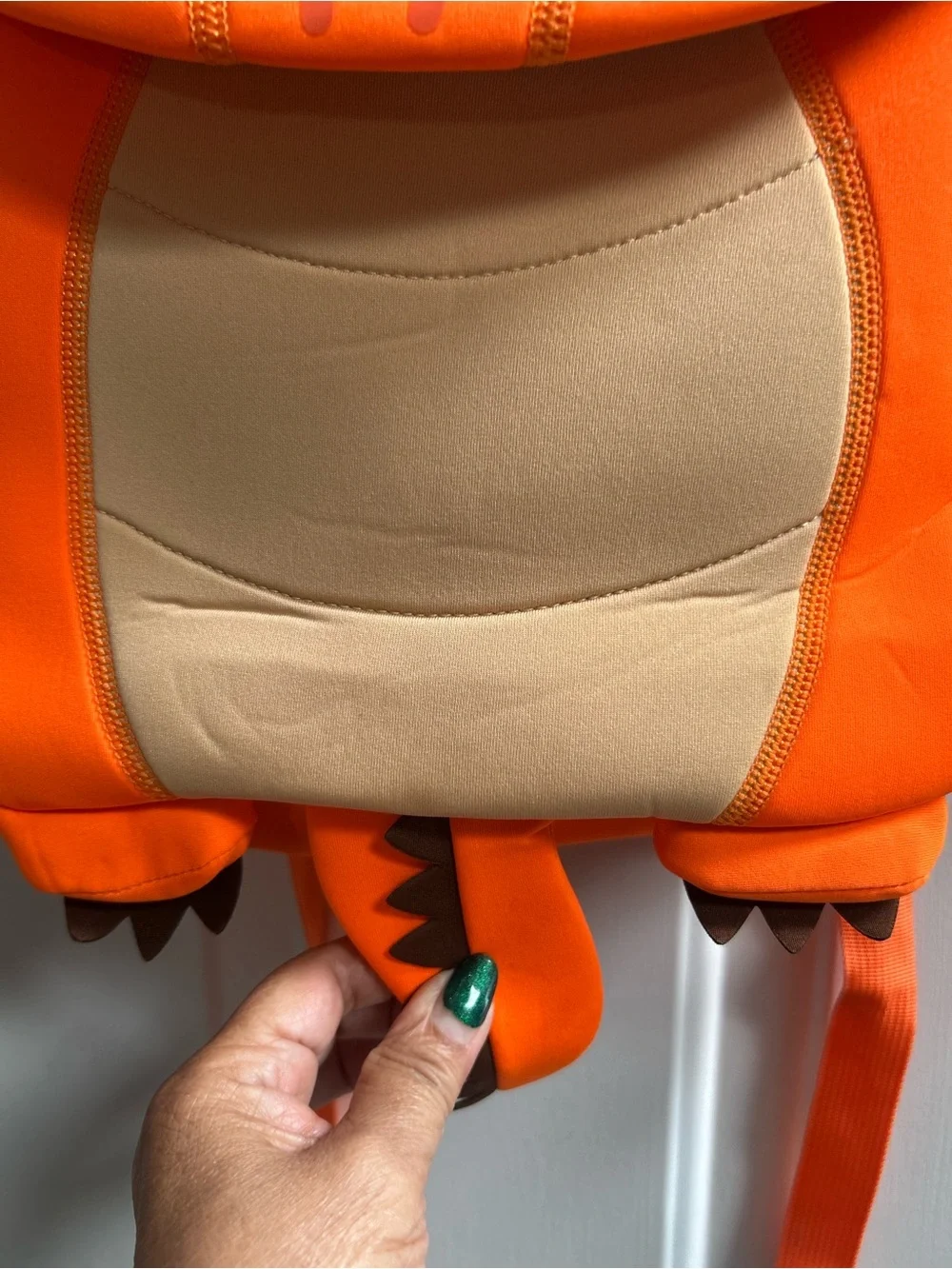 NOHOO Jungle Back pack T Rex Orange Dino Backpack with Tan Belly